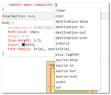 Chrome浏览器mask-composite支持的属性值